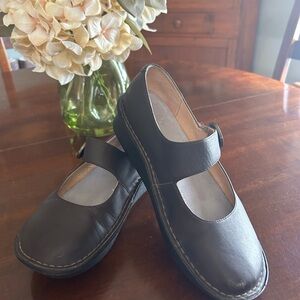 Alegria Paloma Dark Brown Mary Jane Flats